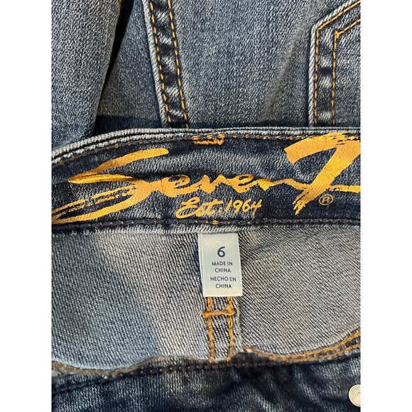 Seven7 Jeans Women’s 6 Tower Straight Crop Blue Stretch Denim - Picture 11 of 12